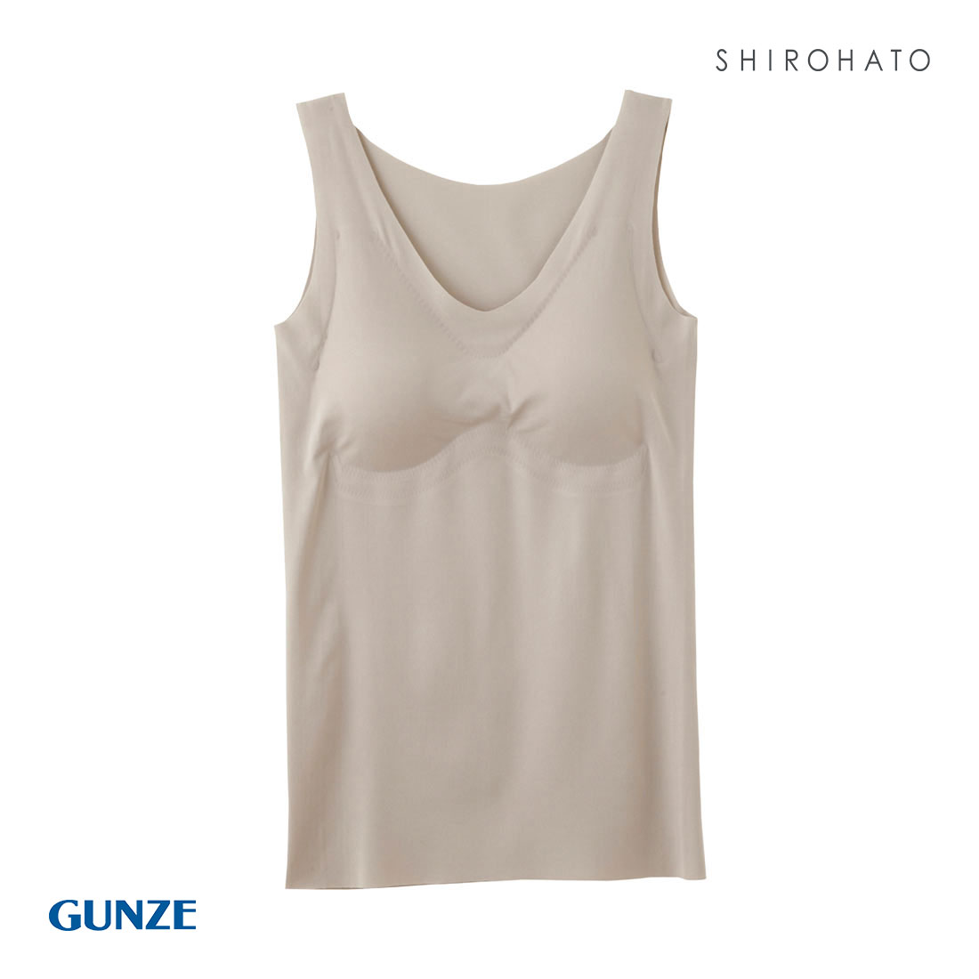 グンゼ GUNZE キレイラボ KIREILABO 完全無縫製 うるおい保湿 カップ付き タンクトップ クールタイプ(LBR-薄ブラウン-M)