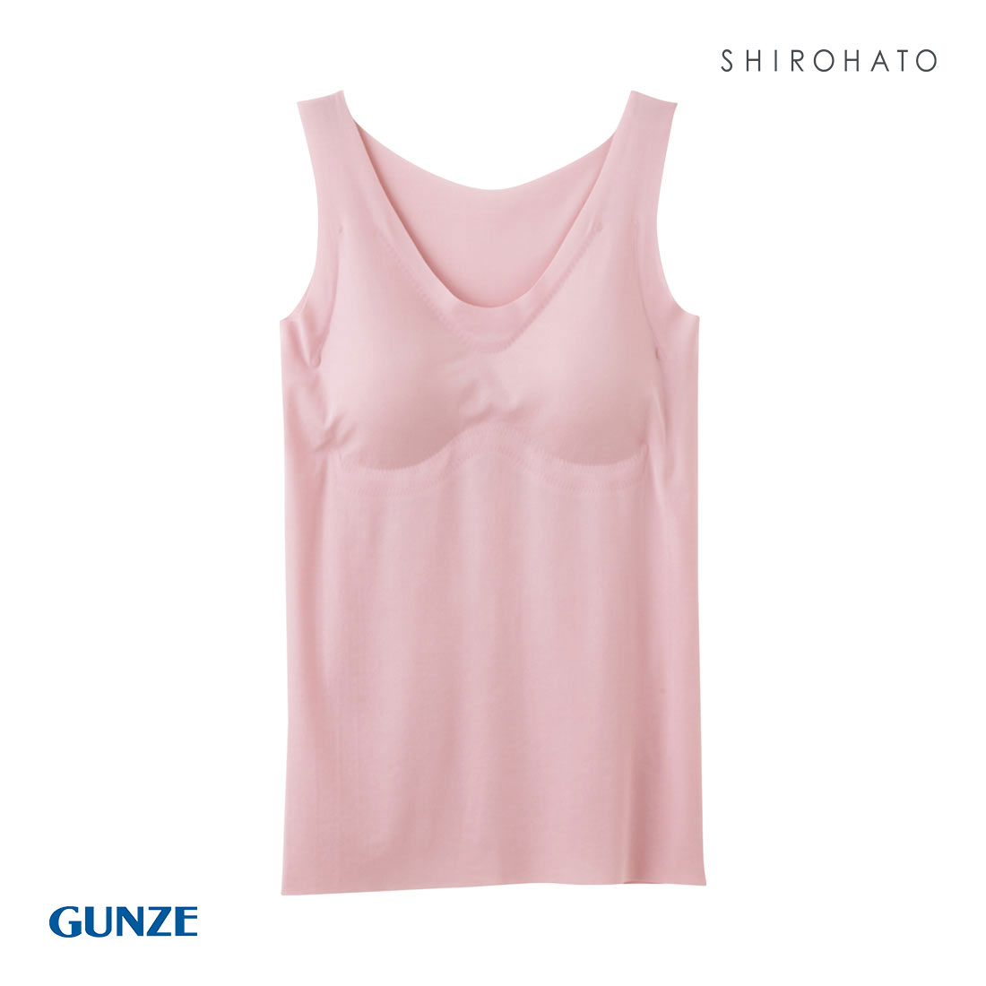 グンゼ GUNZE キレイラボ KIREILABO 完全無縫製 うるおい保湿 カップ付き タンクトップ クールタイプ(PE-ピーチ-M)