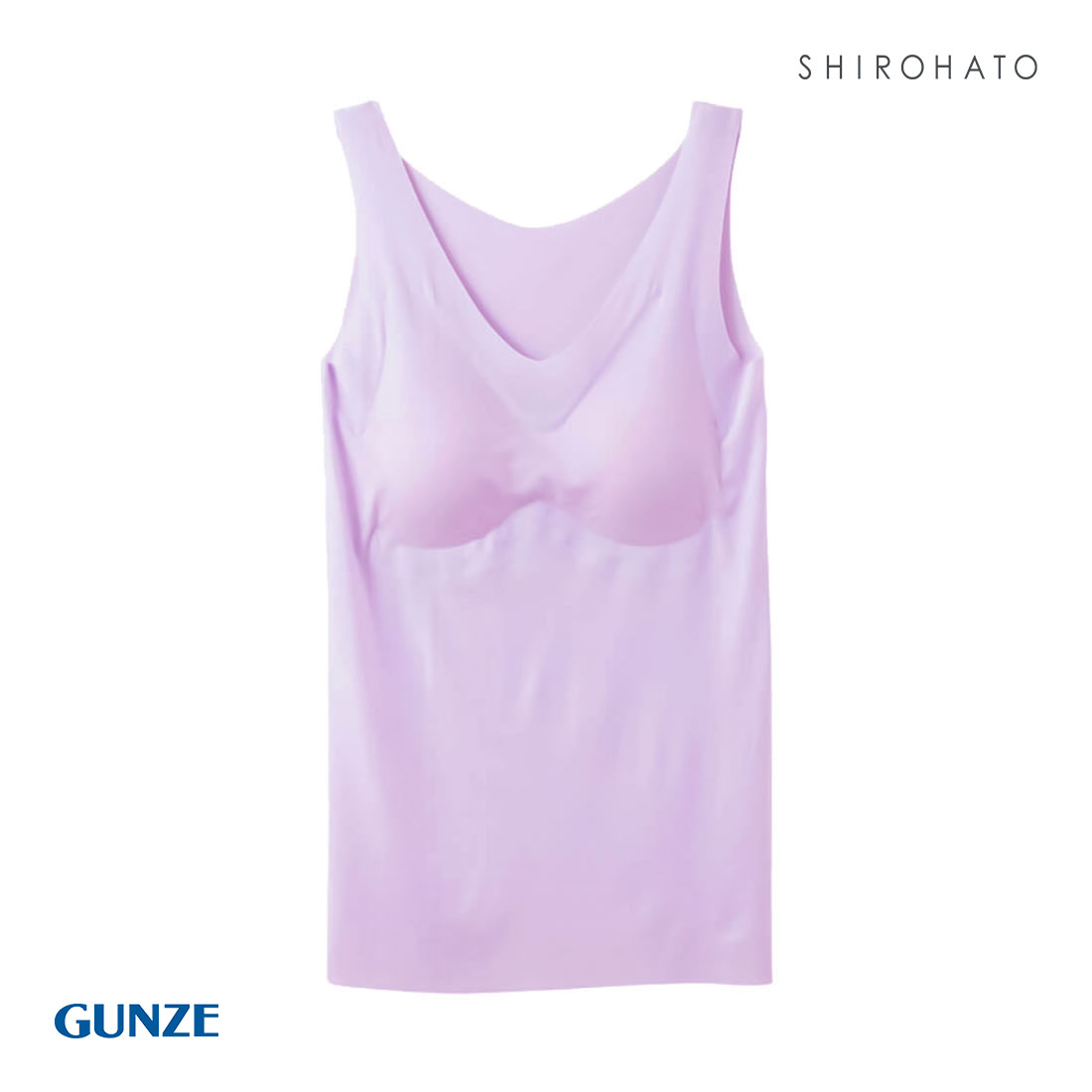 グンゼ GUNZE キレイラボ KIREILABO 完全無縫製 うるおい保湿 カップ付き タンクトップ クールタイプ(LV-ラベンダー-M)