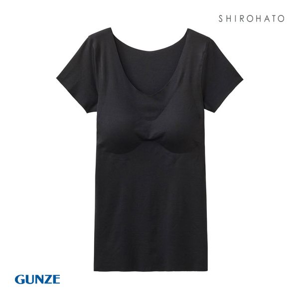 グンゼ GUNZE キレイラボ KIREILABO 完全無縫製 クールタイプ カップ付 2分袖インナー レディース 日本製