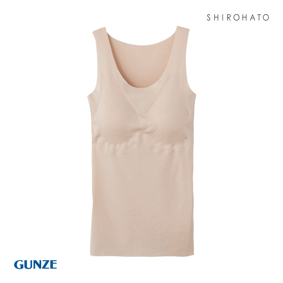 グンゼ GUNZE キレイラボ KIREILABO 完全無縫製COOL さらさら強撚綿 タンクトップ カップ付き クールタイプ(BE-ベージュ-M)
