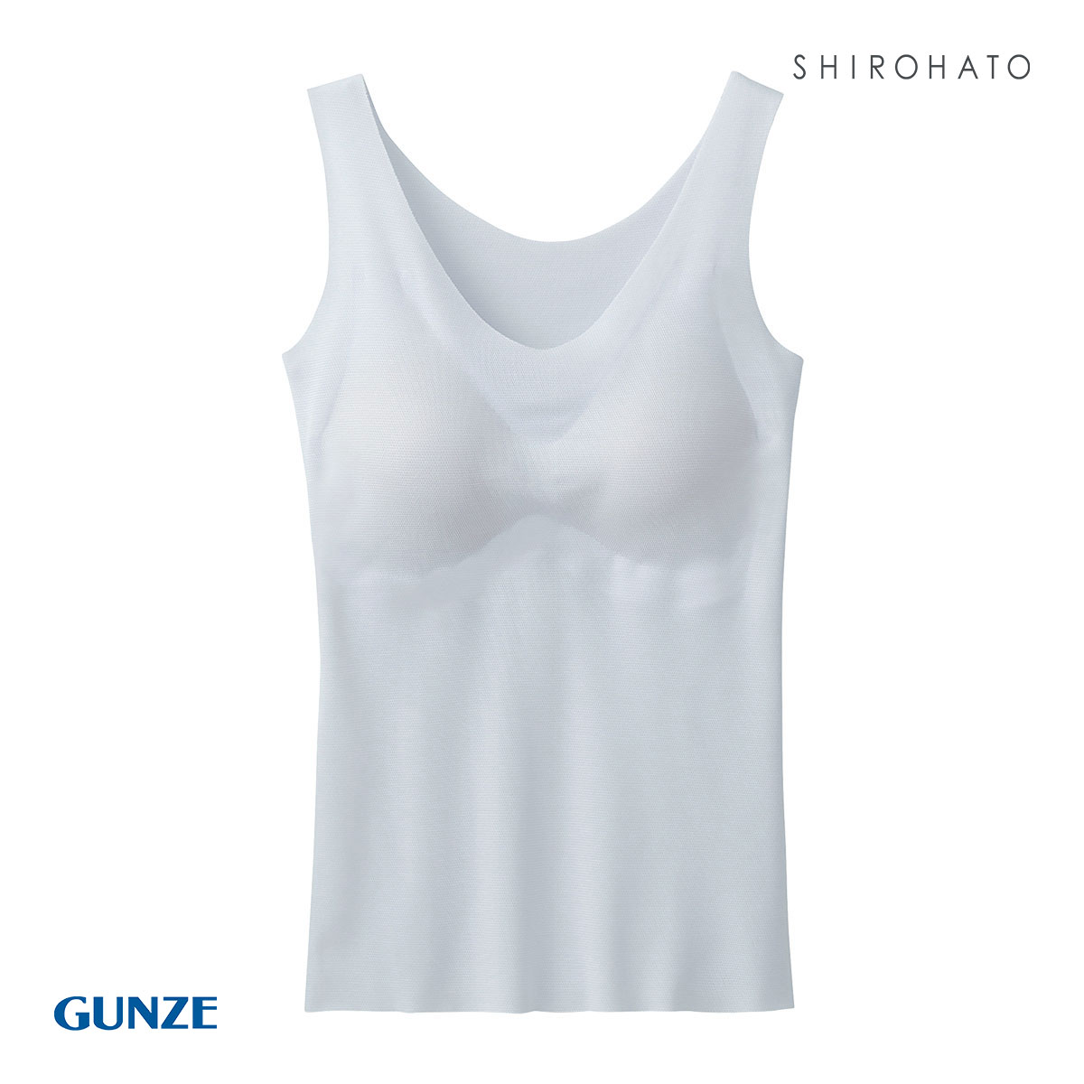 グンゼ GUNZE キレイラボ KIREILABO 完全無縫製COOL タンクトップ カップ付き さわやかメッシュ(LBU-薄ブルー-M)