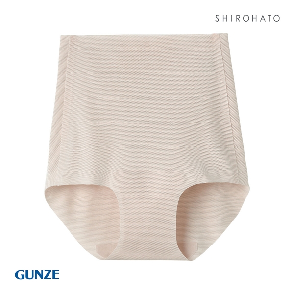 グンゼ GUNZE キレイラボ KIREILABO 完全無縫製 COOL ショーツ スタンダード 深め ハイウエスト 単品 メッシュ 涼感素材(LBE-薄ベージュ-M)