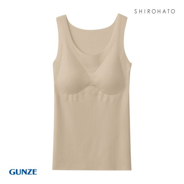グンゼ GUNZE キレイラボ KIREILABO 完全無縫製COOL 軽のび綿レーヨン パッド付 タンクトップ クール ラン型インナー