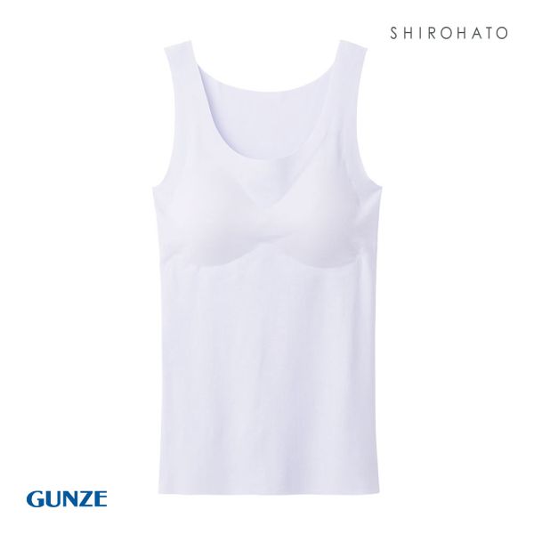 グンゼ GUNZE キレイラボ KIREILABO 完全無縫製COOL 軽のび綿レーヨン パッド付 タンクトップ クール ラン型インナー