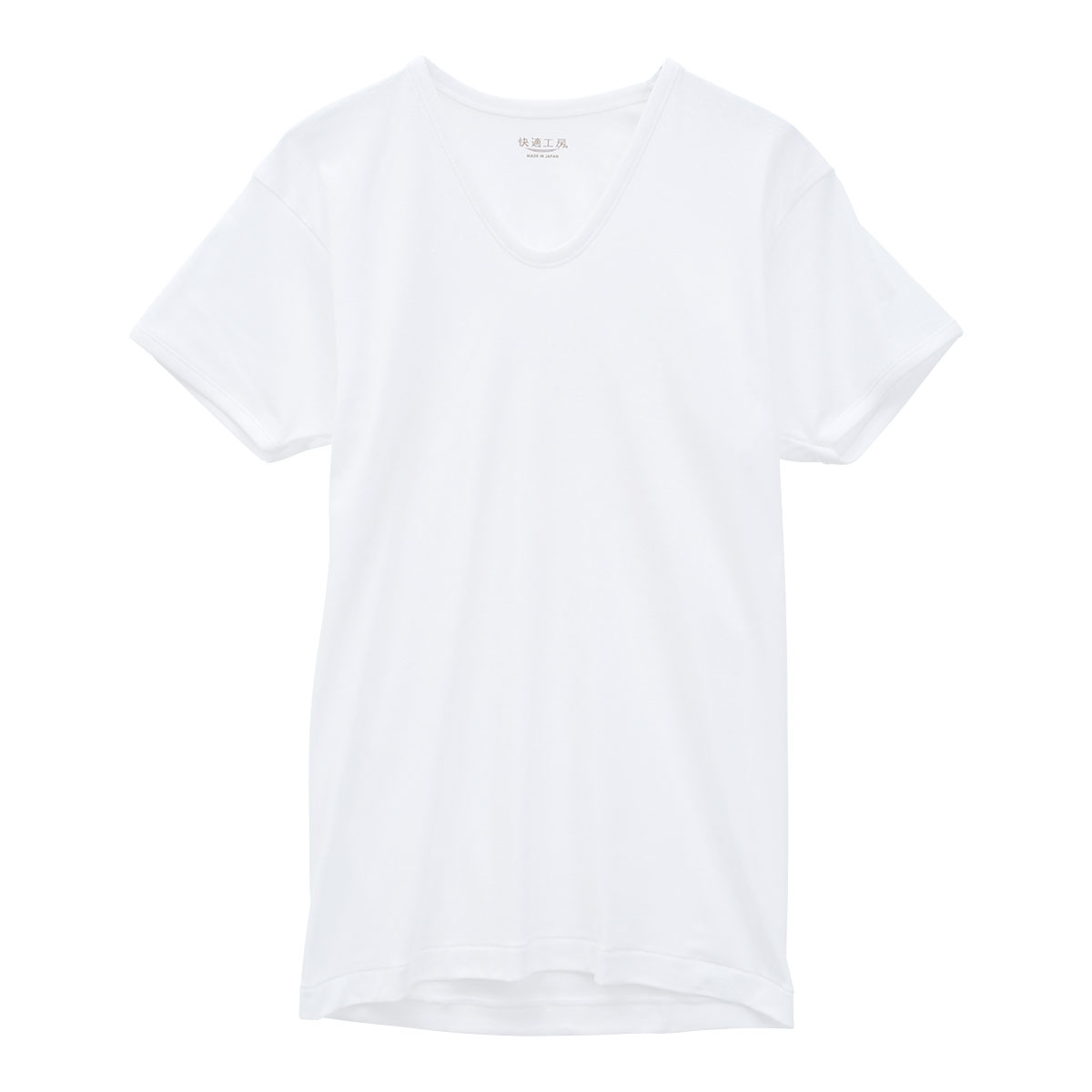 グンゼ GUNZE 快適工房 半袖 U首 Tシャツ インナー メンズ 綿100％ 4L Uネック 日本製 抗菌防臭(WH-ホワイト-4L)