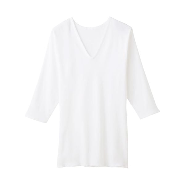 グンゼ GUNZE 快適工房 Vネック 七分袖 スリーマー レディース インナー シャツ 大きいサイズ