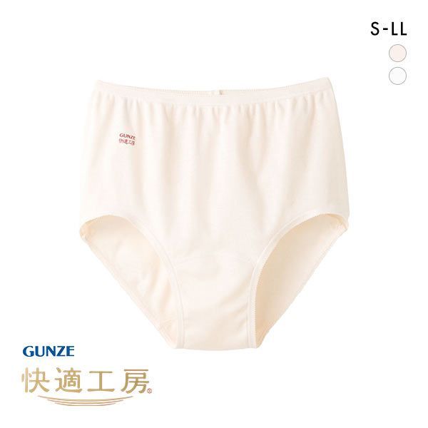 グンゼ GUNZE 快適工房 ショーツ 綿100％ 深め レディース ウエスト 足ぐりレース 単品