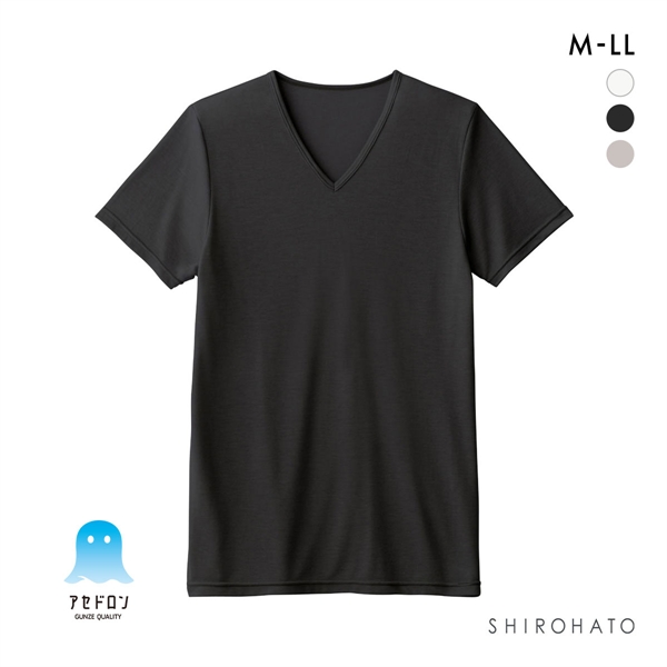グンゼ GUNZE アセドロン Vネック Tシャツ 鹿の子 半袖 インナー メンズ
