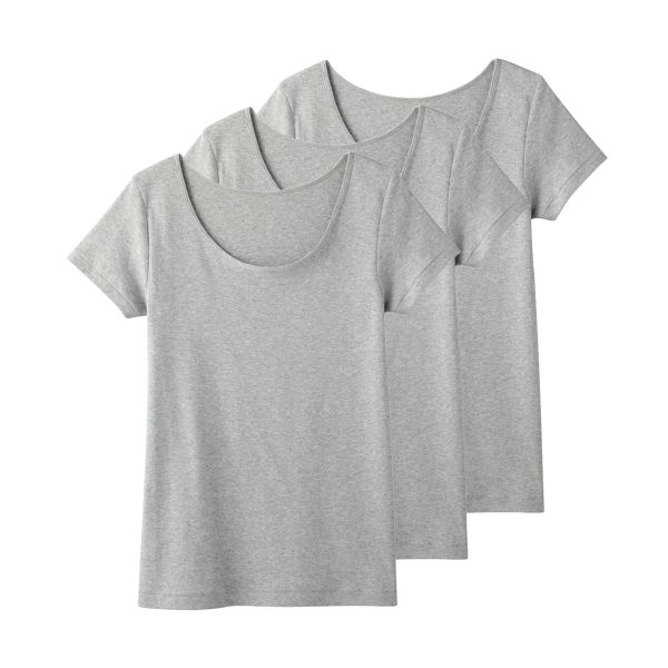 グンゼ GUNZE キテミル kitemiru 綿100％ 柔らかコットン 2分袖インナー 3点セット