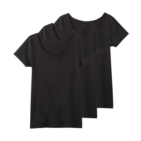 グンゼ GUNZE キテミル kitemiru 綿100％ 柔らかコットン 2分袖インナー 3点セット