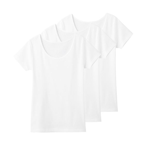 グンゼ GUNZE キテミル kitemiru 綿100％ 柔らかコットン 2分袖インナー 3点セット