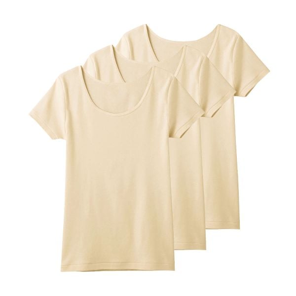 グンゼ GUNZE キテミル kitemiru 綿100％ 柔らかコットン 2分袖インナー 3点セット