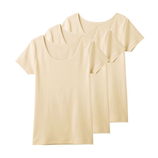 グンゼ GUNZE キテミル kitemiru 綿100％ 柔らかコットン 2分袖インナー 3点セット