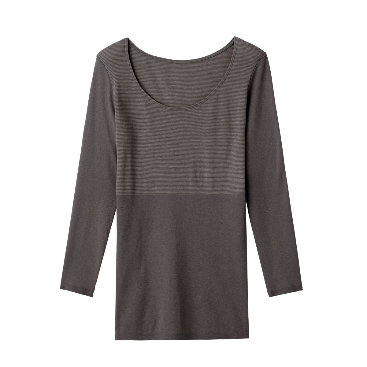 グンゼ GUNZE ホットマジック HOTMAGIC 8分袖 長袖 インナー 集中保温 発熱 シームレス 薄手 あったか(CGY-チャコールグレー-M)