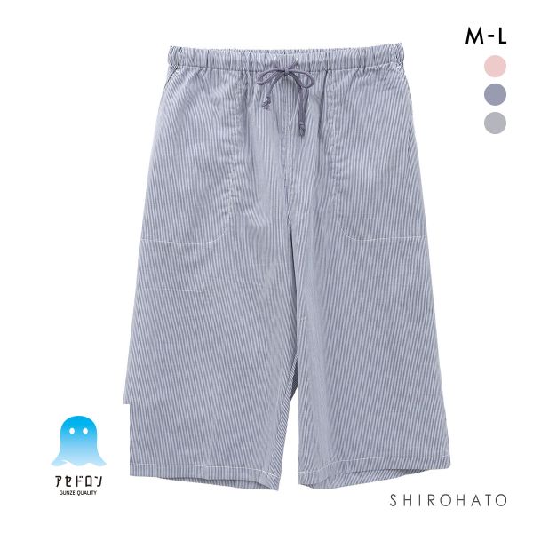 グンゼ アセドロン パンツ ストライプ 6分丈 レディース パジャマ GUNZE