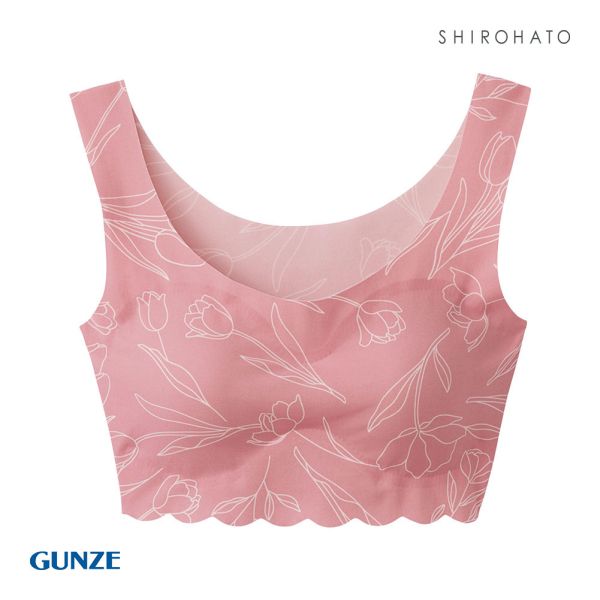 グンゼ GUNZE トゥシェ Tuche 縫い目0 ハーフトップ ノンワイヤー プリントタイプ ブラジャー ワイヤレスブラ 単品