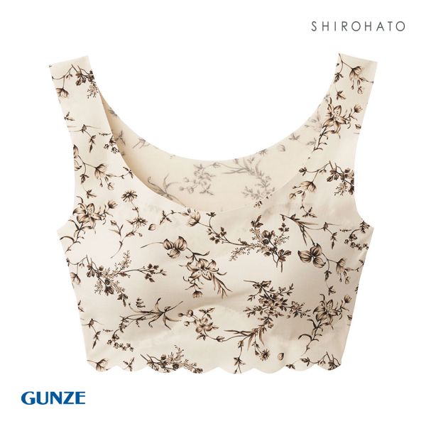 グンゼ GUNZE トゥシェ Tuche 縫い目0 ハーフトップ ノンワイヤー プリントタイプ ブラジャー ワイヤレスブラ 単品
