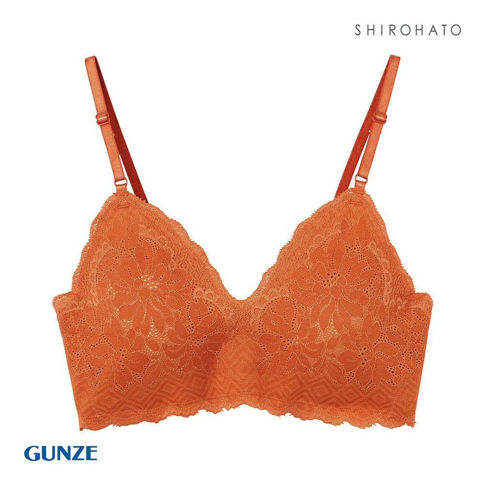 グンゼ GUNZE トゥシェ Tuche ミューズメーカー MUSE MAKER ブラジャー 脇肉シェイプ ブラレット ノンワイヤー(OR-オレンジ-M)