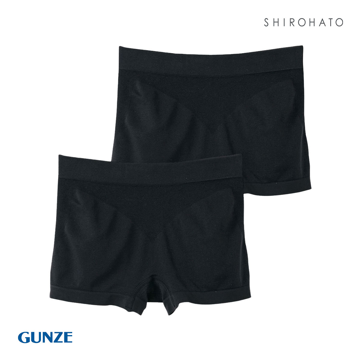 グンゼ GUNZE トゥシェ Tuche 3D立体成型編み ボクサー 一分丈 ショーツ 2枚セット(BK-ブラック-M)