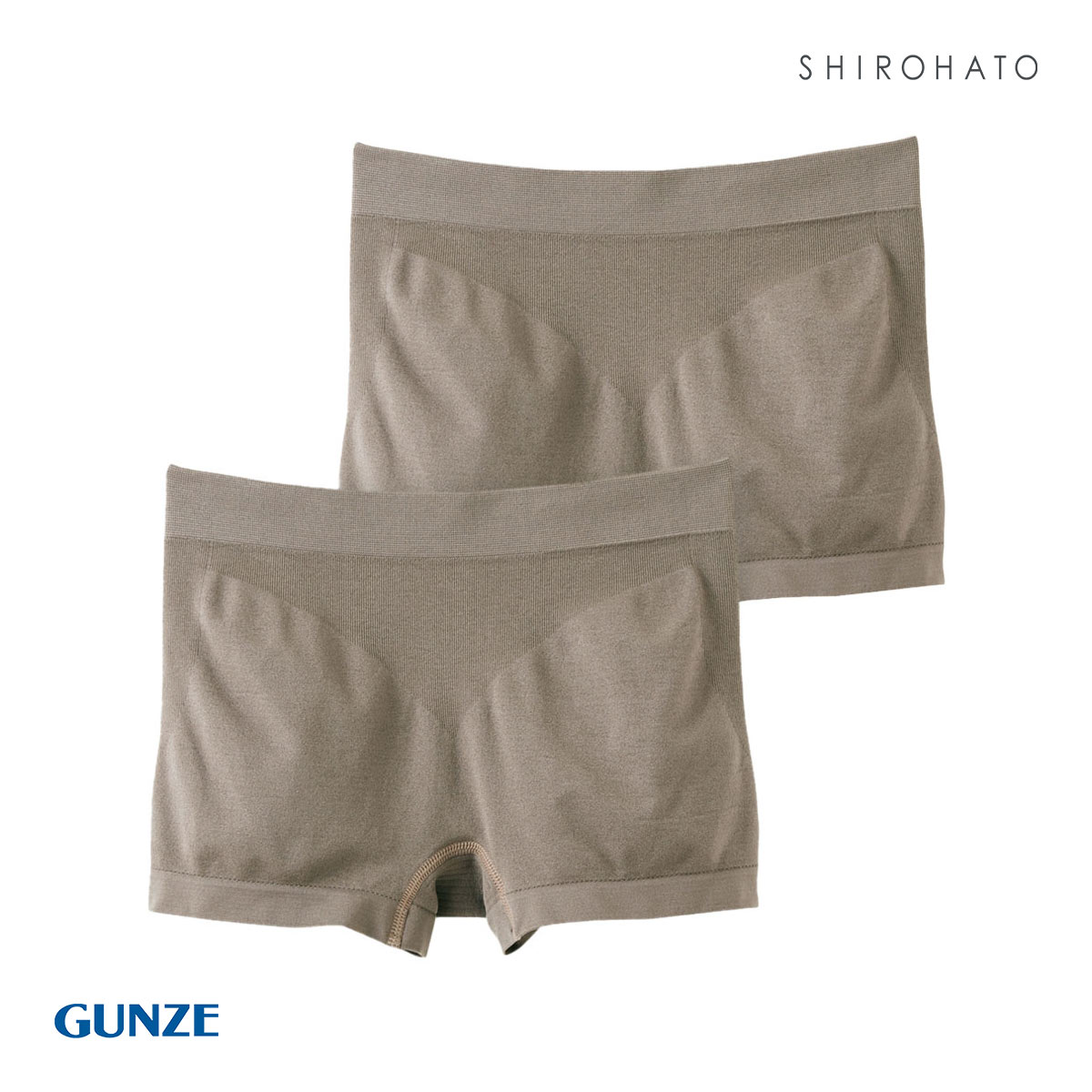 グンゼ GUNZE トゥシェ Tuche 3D立体成型編み ボクサー 一分丈 ショーツ 2枚セット(LBR-薄ブラウン-M)