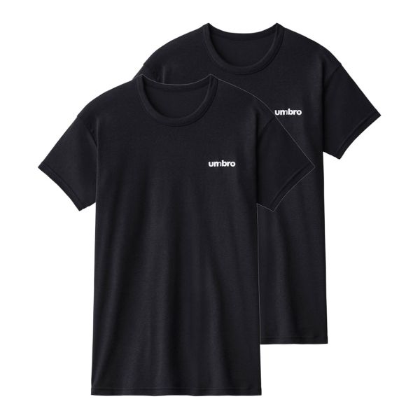 アンブロ UMBRO キッズ ジュニア 男の子 男児 無地 クルーネック Tシャツ インナー 2枚組 140-170