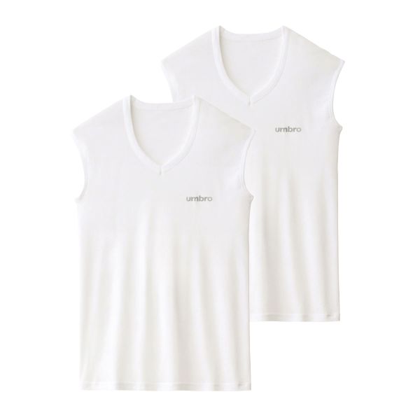 アンブロ UMBRO キッズ ジュニア 男の子 男児 無地 Vネック スリーブレス シャツ インナー 2枚組 140-170