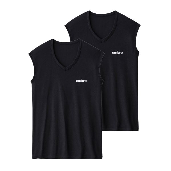 アンブロ UMBRO キッズ ジュニア 男の子 男児 無地 Vネック スリーブレス シャツ インナー 2枚組 140-170