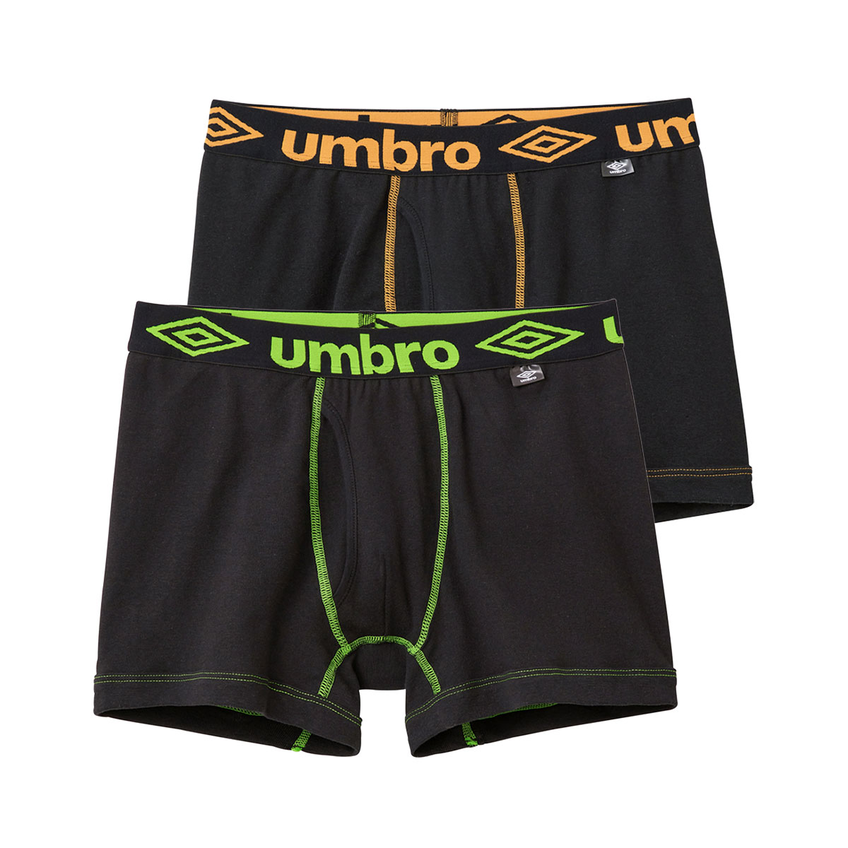 アンブロ UMBRO 2P ボクサーパンツ 2枚組 メンズ ソリッド 前あき 綿100％(Set2-M)