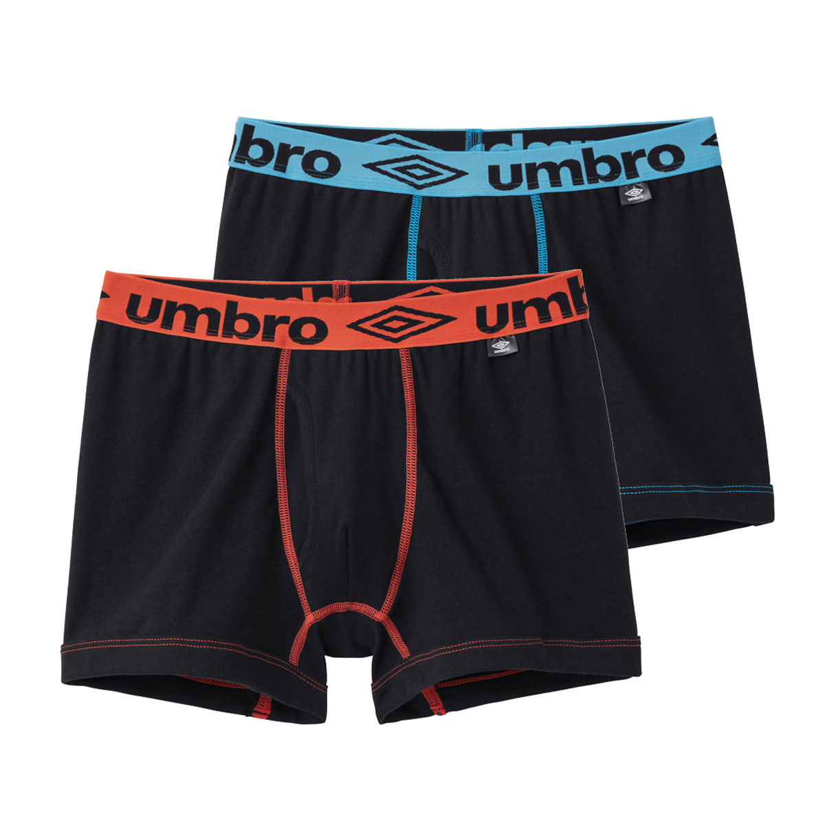 アンブロ UMBRO 2P ボクサーパンツ 2枚組 メンズ ソリッド 前あき 綿100％(Set3-M)