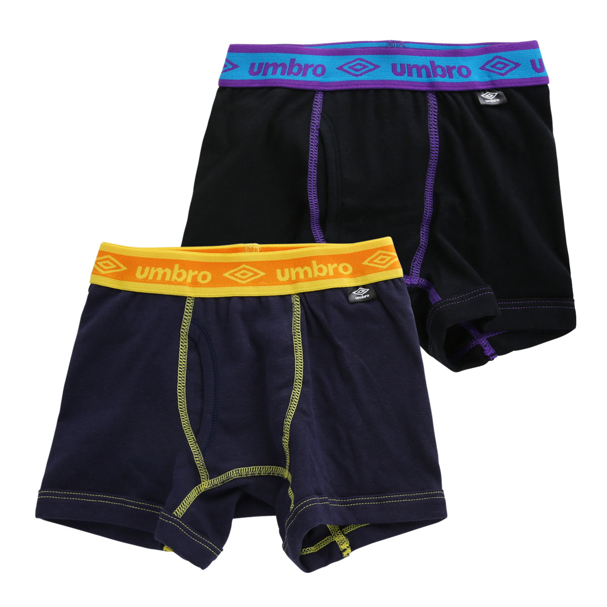 アンブロ UMBRO キッズ ジュニア ボクサーパンツ 2枚セット ボーイズ 男の子 前あき 綿100％(Set-110)