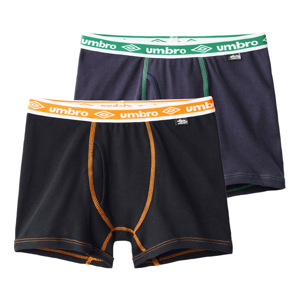 アンブロ UMBRO 2P キッズ ジュニア 男の子 男児 ボクサーパンツ 2枚組 前あき 130-170(Set-130)