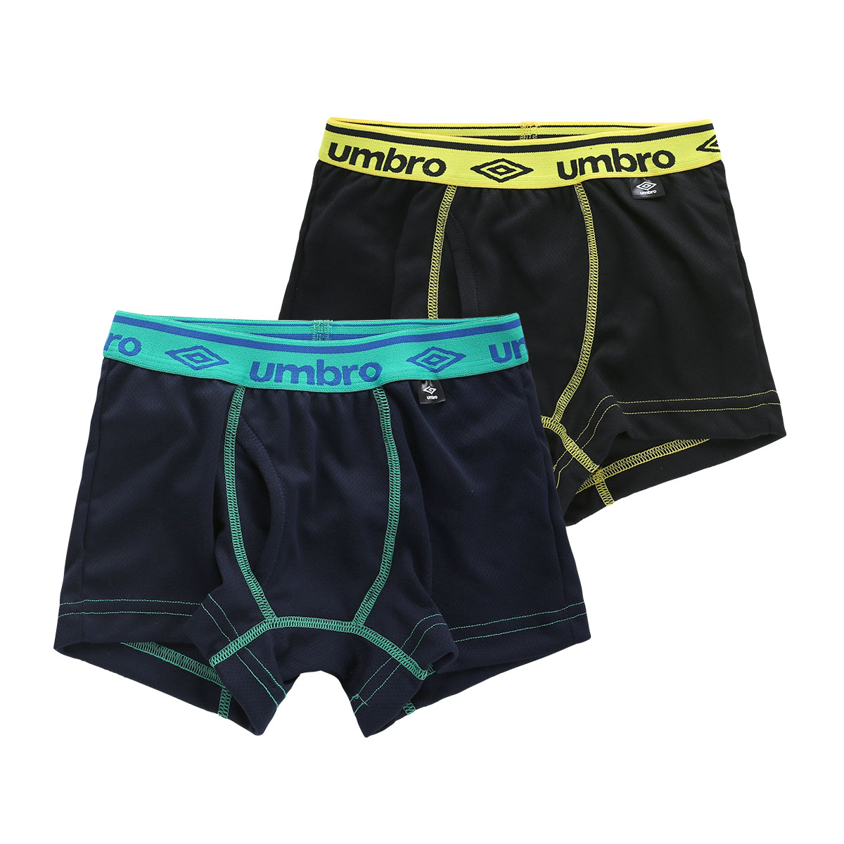 アンブロ UMBRO キッズ ジュニア ボクサーパンツ 2枚セット 男の子 前あき メッシュ 吸汗速乾(Set-130)