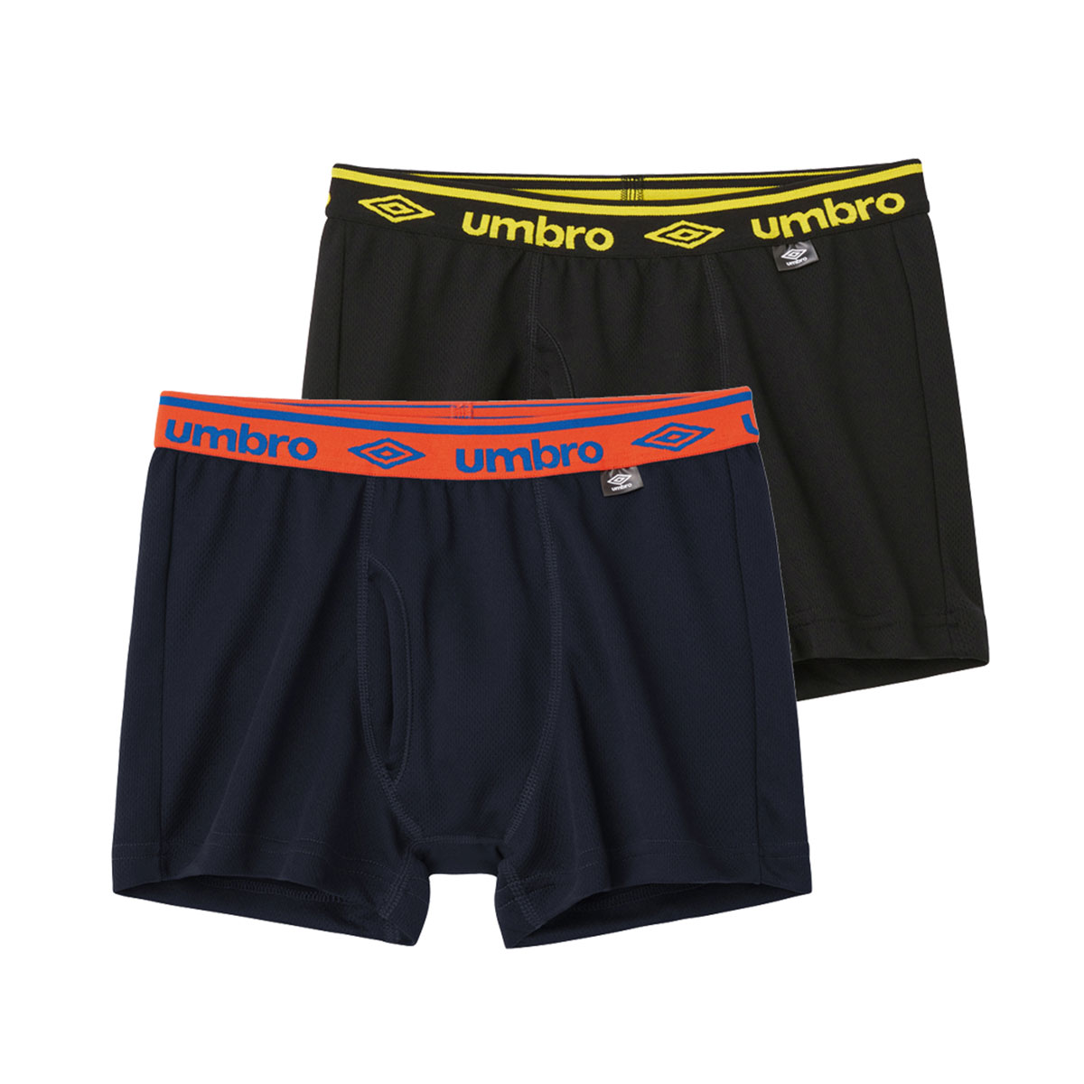 アンブロ UMBRO キッズ ジュニア ボクサーパンツ 2枚セット 男の子 前あき メッシュ 吸汗速乾(Set2-130)