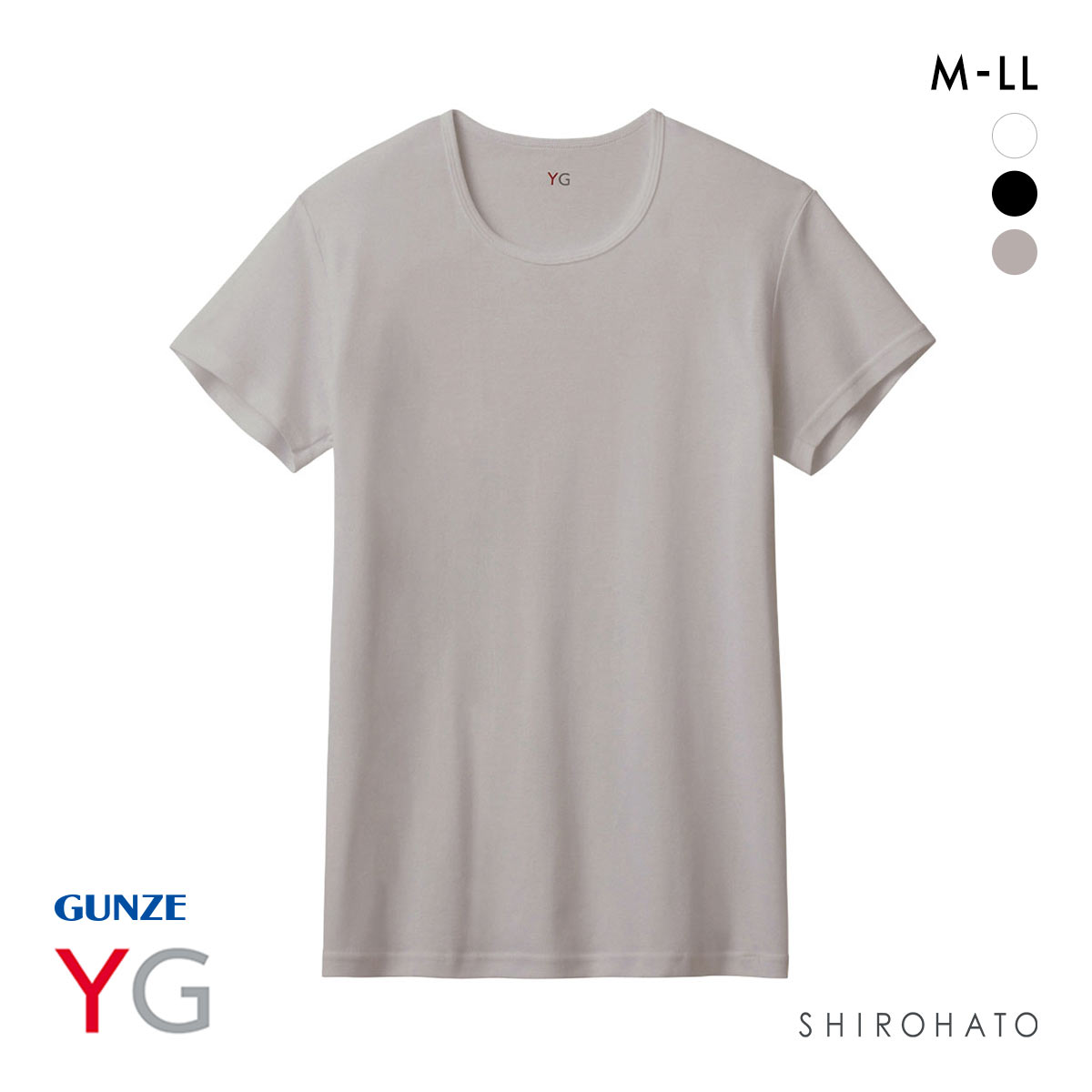 グンゼ GUNZE ワイジー YG ネクストラ NextRA+ DRY∞DEO クルーネック Tシャツ メンズ 半袖 綿100％ 吸汗速乾 汗臭ケア(GY-グレー-M)