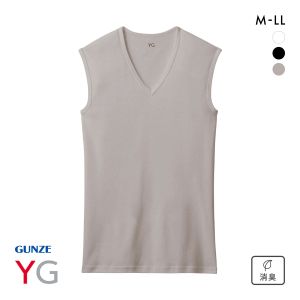 グンゼ GUNZE ワイジー YG ネクストラ NextRA+ DRY∞DEO Vネック スリーブレスシャツ メンズ 綿100％ 吸汗速乾 汗臭ケア ノースリーブ