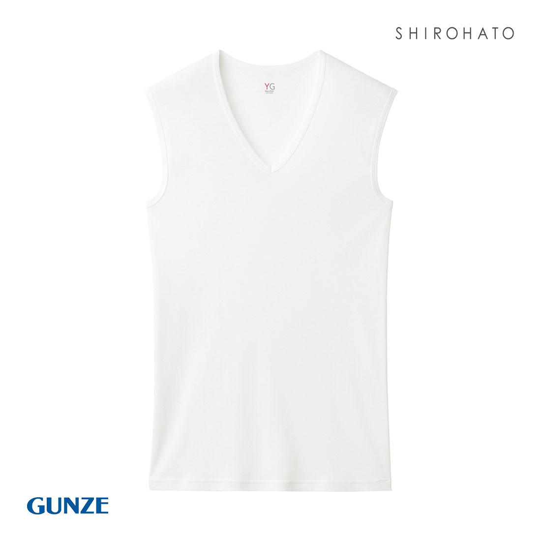 グンゼ GUNZE ワイジー YG ネクストラ NextRA+ COOL Vネック スリーブレスシャツ メンズ 綿100％ 天然冷感 消臭(WH-ホワイト-M)