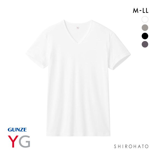 グンゼ GUNZE ワイジー YG ネクストラ NextRA+ WARM∞DEO Vネック Tシャツ メンズ 半袖 綿100％ 発熱綿 抗菌ブロック 吸湿発熱