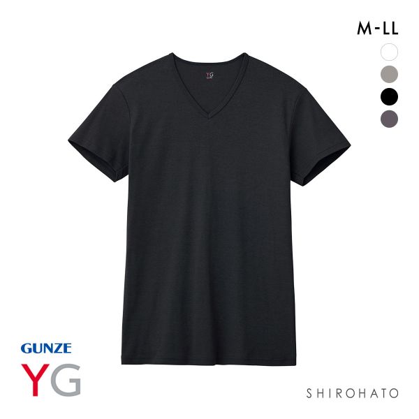 グンゼ GUNZE ワイジー YG ネクストラ NextRA+ WARM∞DEO Vネック Tシャツ メンズ 半袖 綿100％ 発熱綿 抗菌ブロック 吸湿発熱