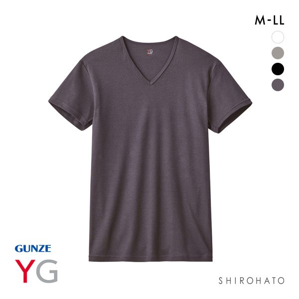 グンゼ GUNZE ワイジー YG ネクストラ NextRA+ WARM∞DEO Vネック Tシャツ メンズ 半袖 綿100％ 発熱綿 抗菌ブロック 吸湿発熱