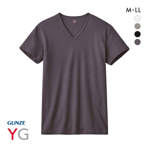 グンゼ GUNZE ワイジー YG ネクストラ NextRA+ WARM∞DEO Vネック Tシャツ メンズ 半袖 綿100％ 発熱綿 抗菌ブロック 吸湿発熱