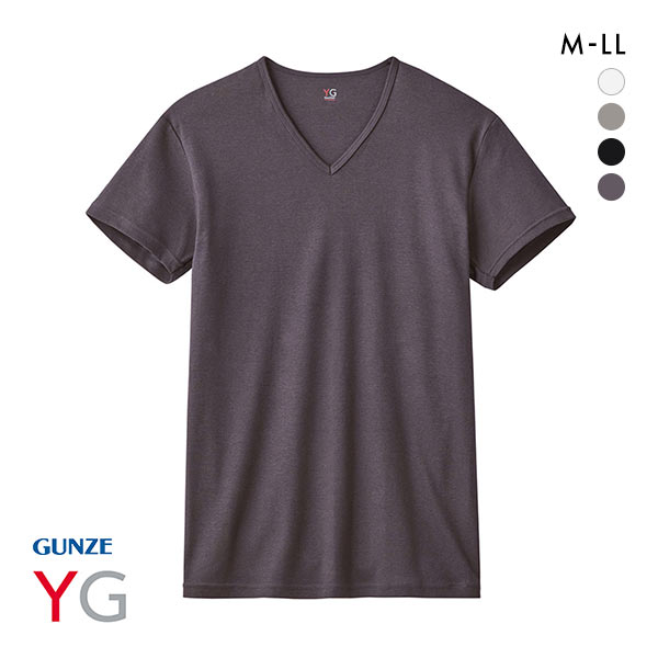 グンゼ GUNZE ワイジー YG ネクストラ NextRA+ WARM∞DEO Vネック Tシャツ メンズ 半袖 綿100％ 発熱綿 抗菌ブロック 吸湿発熱