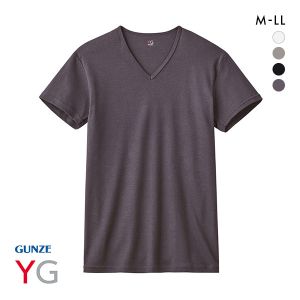 グンゼ GUNZE ワイジー YG ネクストラ NextRA+ WARM∞DEO Vネック Tシャツ メンズ 半袖 綿100％ 発熱綿 抗菌ブロック 吸湿発熱