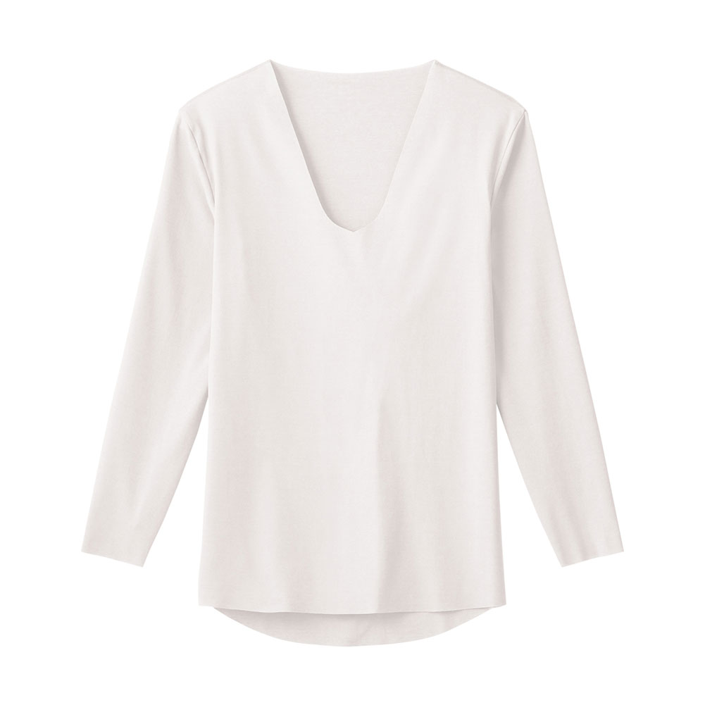 グンゼ GUNZE ワイジー YG ネクストラ NextRA+ カットオフ CUT OFF クルーネック 長袖 Tシャツ メンズ 抗菌防臭 日本製(WH-ホワイト-M)