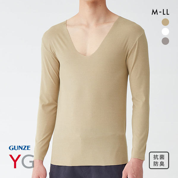 グンゼ GUNZE ワイジー YG ネクストラ NextRA+ カットオフ CUT OFF クルーネック 長袖 Tシャツ メンズ 抗菌防臭 日本製
