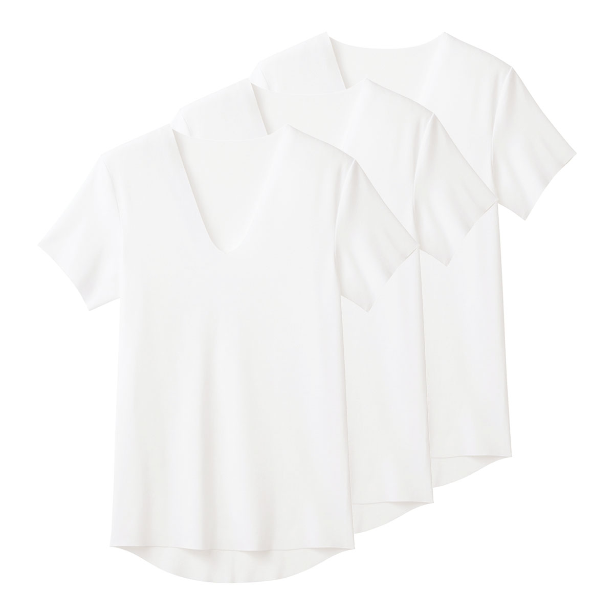グンゼ GUNZE ワイジー YG ネクストラ NextRA+ カットオフ CUT OFF Vネック 半袖 Tシャツ メンズ 抗菌防臭 三枚組(WH-ホワイト-M)