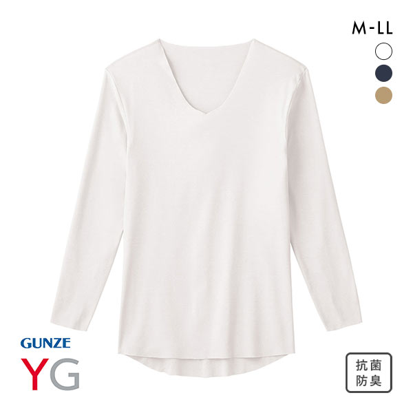 グンゼ GUNZE ワイジー YG ネクストラ NextRA+ WARM∞DEO 切りっぱなし Vネック ロングスリーブ シャツ メンズ