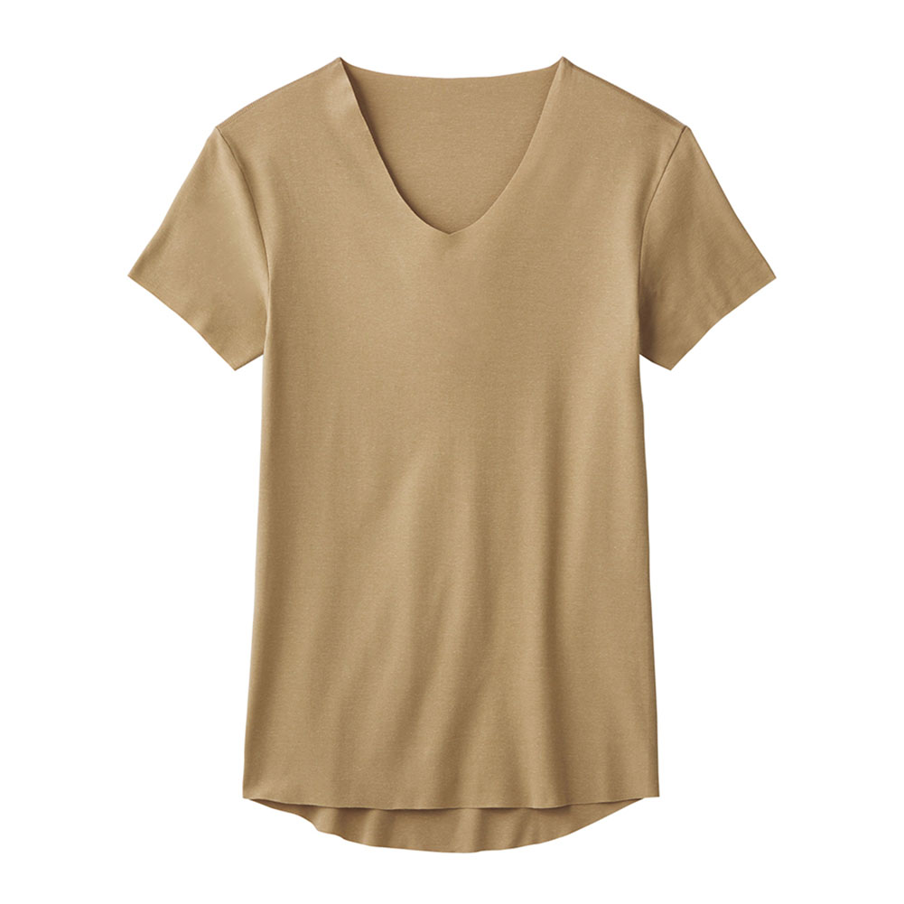 グンゼ GUNZE ワイジー YG ネクストラ NextRA+ WARM∞DEO 切りっぱなし Vネック Tシャツ メンズ 半袖 インナー 発熱綿(BE-ベージュ-M)