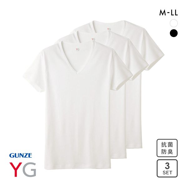 グンゼ GUNZE ワイジー YG コットン100％ Vネック Tシャツ メンズ 定番 ベーシック オールシーズン 三枚組