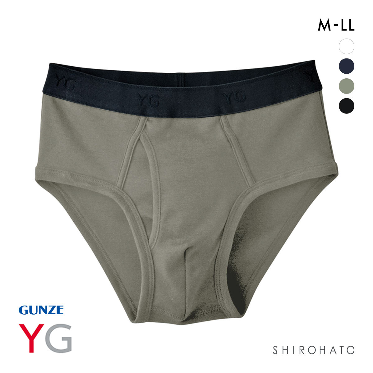 グンゼ GUNZE ワイジー YG コットン100％ セミビキニブリーフ 前開き メンズ 定番 ベーシック オールシーズン(GY-グレー-M)